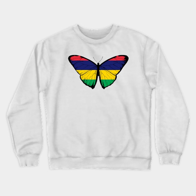 Vintage Mauritius Butterfly Moth | Mauritius Pride and Stand with Mauritius Crewneck Sweatshirt by Mochabonk